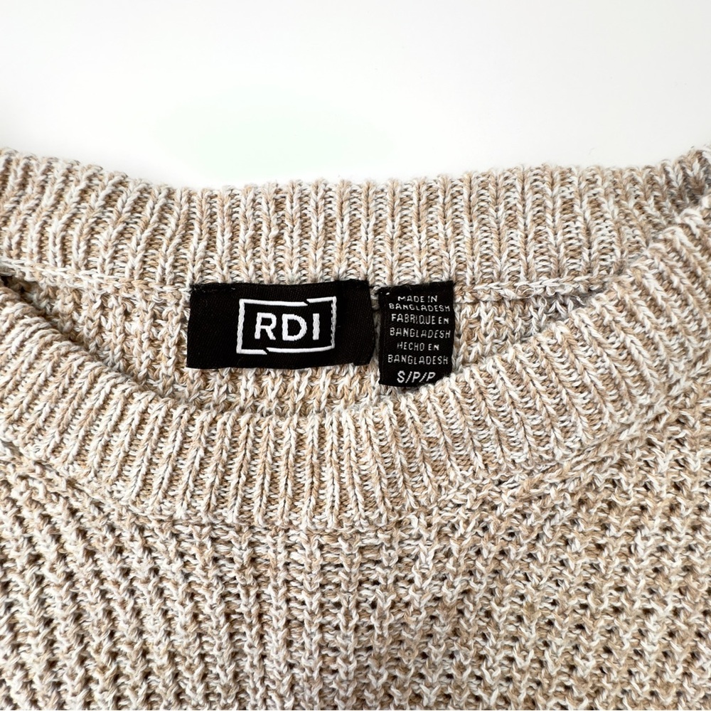 RDI Hedge Shaker Marled Crew Neck Sweater Beige Men’s Small - Picture 3 of 7